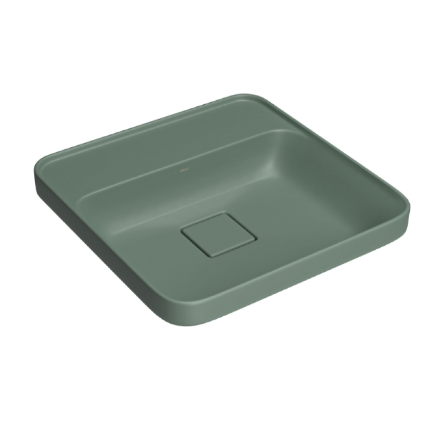 Cuba Quadrada de Sobrepor com Mesa Deca 40cm Sálvia Slim - L.21040.M.49