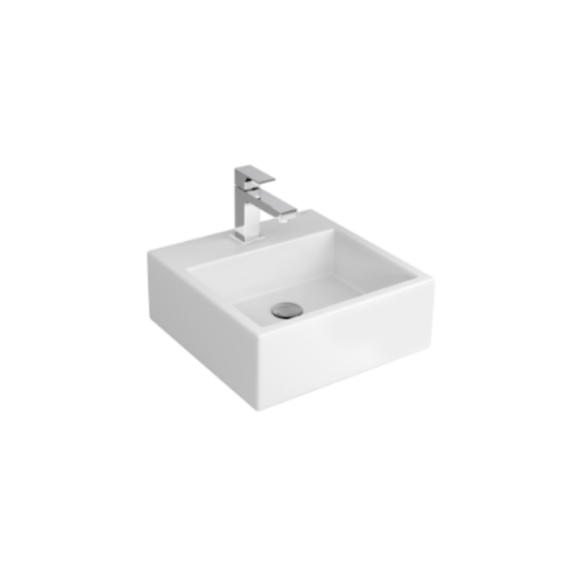Cuba Quadrada Suspensa com Mesa 41cm Branco L.73S.17