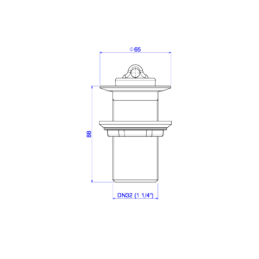Válvula de Escoamento Metal Para Tanque 1.1/4" - 1605C 114
