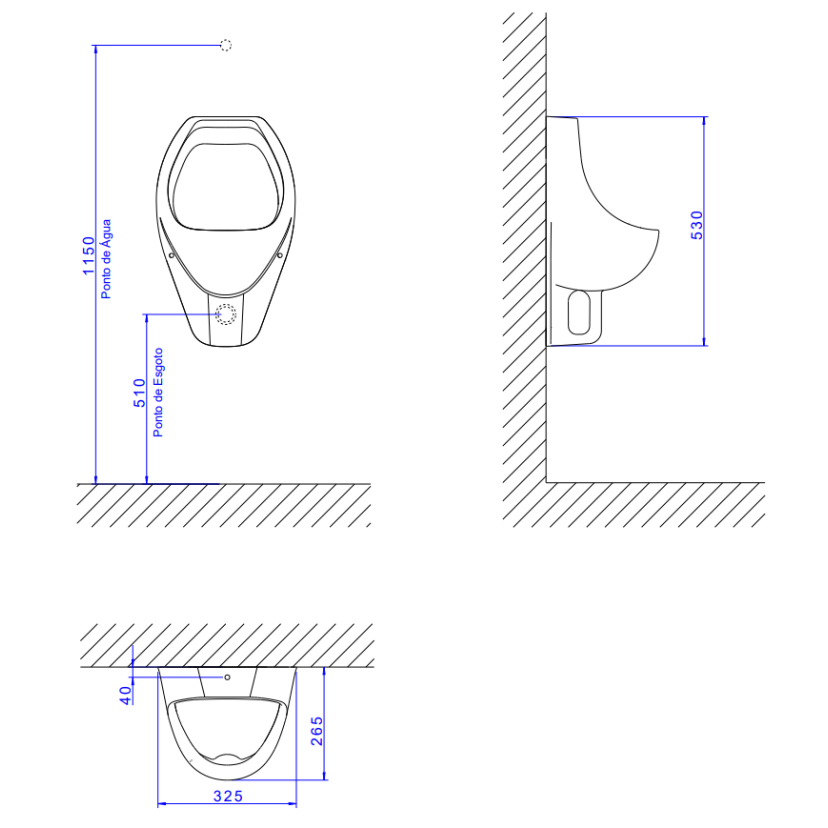 Kit Completo de Mictório com Sifão Integrado Branco Deca - KM.715.17