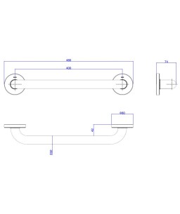 Barra de Apoio Deca Conforto 40cm Aço Polido 2310.I.040.POL.N