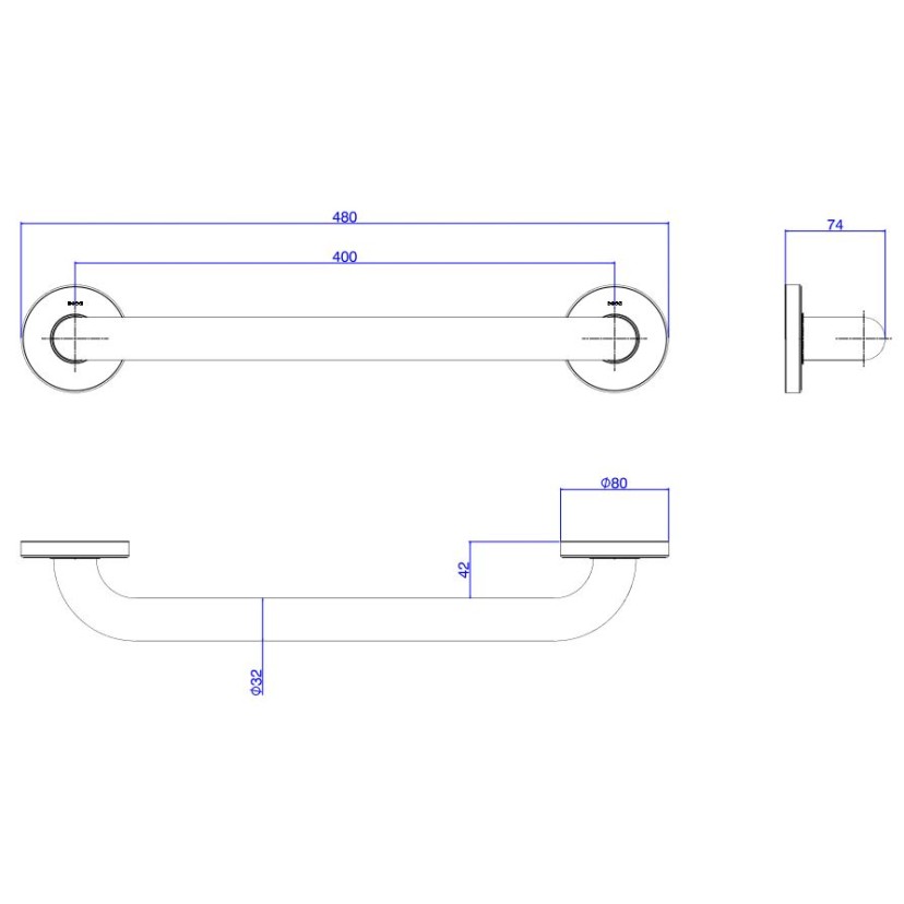 Barra de Apoio Deca Conforto 40cm Aço Polido 2310.I.040.POL.N
