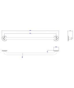 Barra de Apoio Deca Conforto 80cm Aço Polido 2310.I.080.POL.N