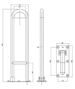Barra De Apoio Lateral Articulada Deca Conforto 60cm Aço Polido 2315.I.060.POL.N