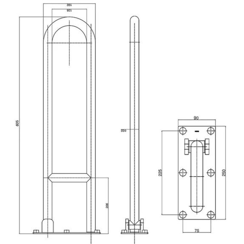 Barra De Apoio Lateral Articulada Deca Conforto 60cm Aço Polido 2315.I.060.POL.N