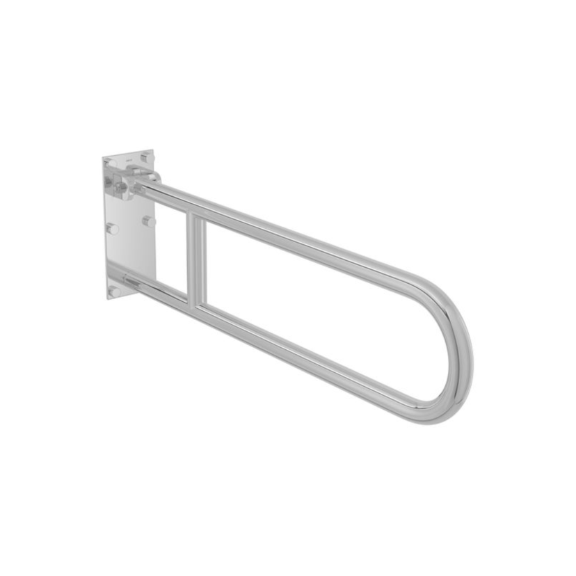 Barra De Apoio Lateral Articulada Deca Conforto 80cm Aço Polido 2315.I.080.POL.N