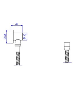 Kit flexível Redondo 1,70m com suporte para Ducha Manual Corten 4605.CT.170.MT