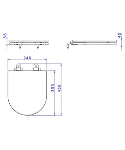 Assento Poliéster Slow Close Carrara/LK/Nuova/Level com Fixação Black Matte Deca AP.237.BL.MT.17