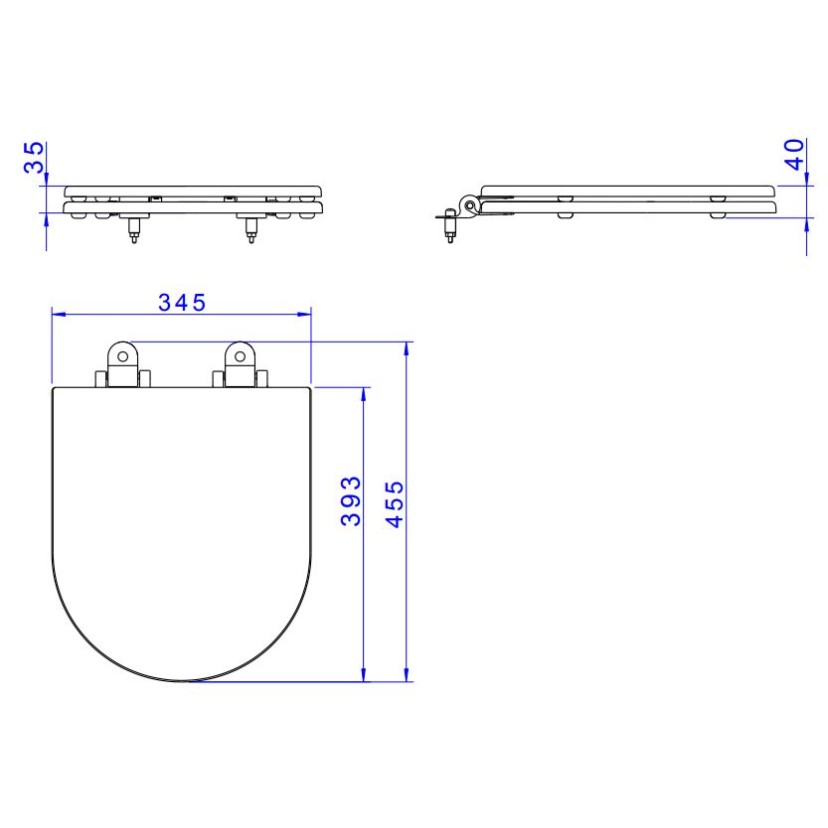 Assento Poliéster Slow Close Monocromático Branco Deca Carrara, LK, Nuova, Level AP.237.BR.17