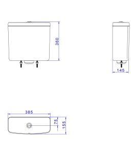 Caixa Acoplada com Acionamento Duo Deca Ébano CD.01F.95