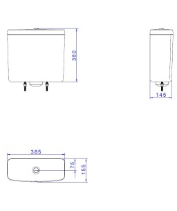 Caixa Acoplada Monocromática com Acionamento Duo Deca Branco CD.01F.BR.17