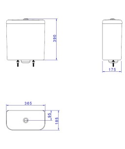Caixa Acoplada com Acionamento Duo Deca Carrara Soft Antracite CD.11F.85