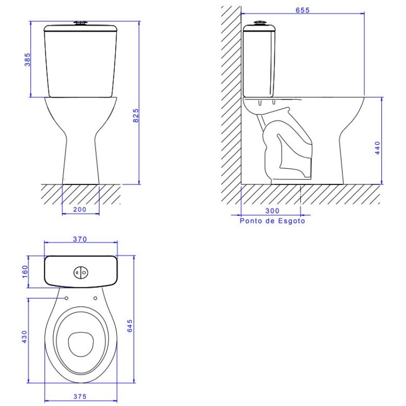 Bacia para Caixa Acoplada Izy Conforto Deca Branco P.115.17