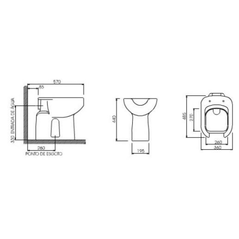 Bacia Convencional com Abertura Frontal Vogue Plus Deca Branco P.51.17