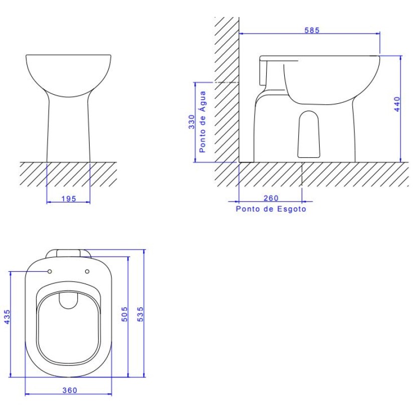 Bacia Convencional Conforto sem Abertura Frontal Vogue Plus Deca Branco P.510.17