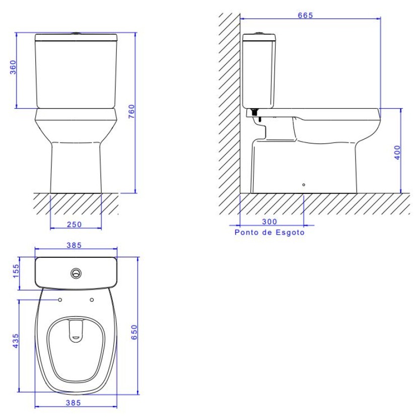 Bacia para Caixa Acoplada Monte Carlo Deca Branco P.808.17