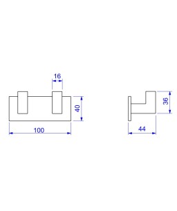 Cabide Duplo Cromado Deca Quadratta 2062.C83