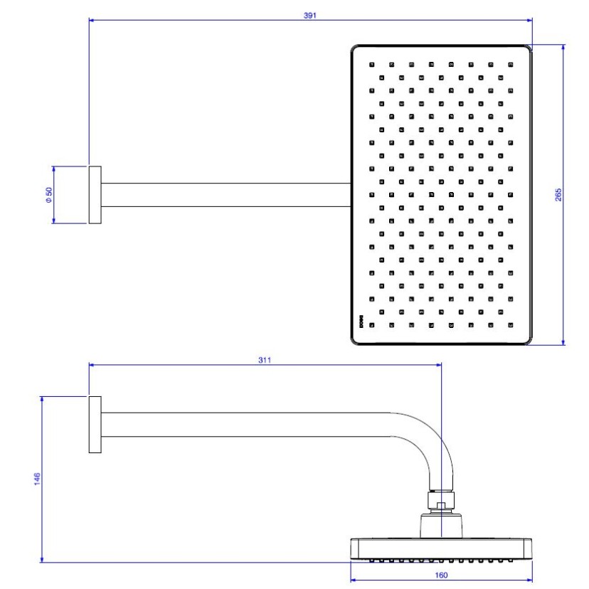 Chuveiro Retangular de Parede Flex Max Summer Gold Deca 2086.SM.STD.MT