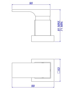 Acabamento Registro Pressão (Chuveiro) Pequeno 1/2 a 3/4 Pol Corten Deca Unic 4916.CT90.PQ.MT