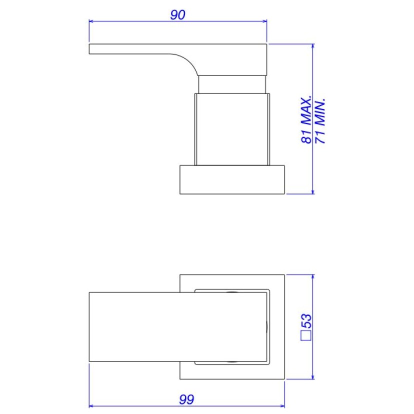 Acabamento Registro Pressão (Chuveiro) Pequeno 1/2 a 3/4 Pol Corten Deca Unic 4916.CT90.PQ.MT