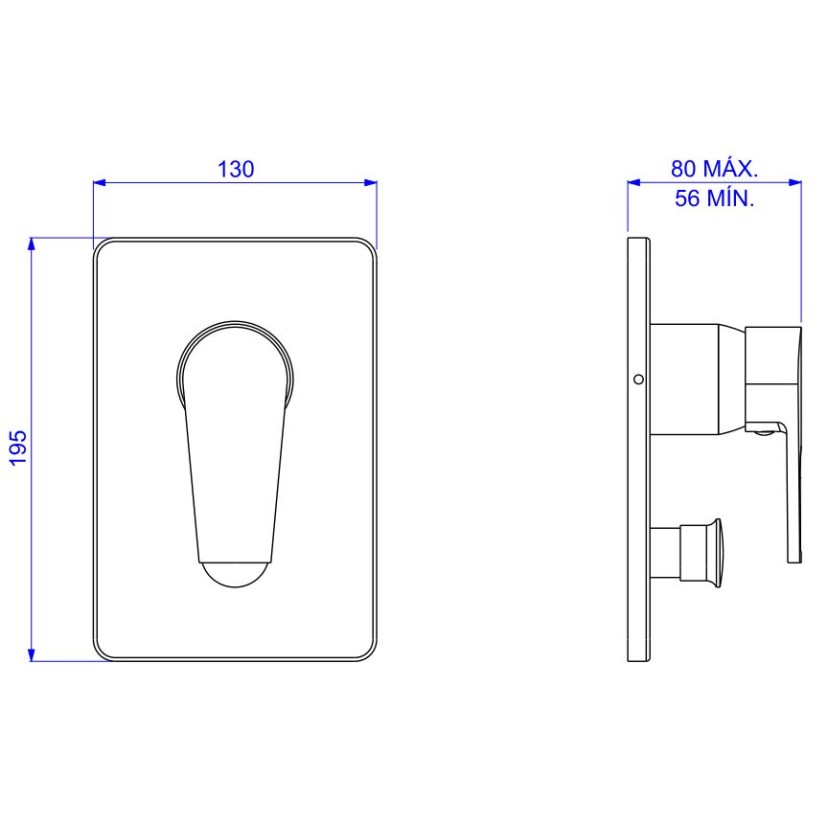 Acabamento Monocomando 4 vias para Chuveiro e Banheira Level  Black Noir 4994.BL26.NO