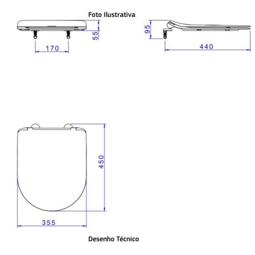 Assento Termofixo com Slow Close e Easy Clean Deca Barbante LK AP.2362.26