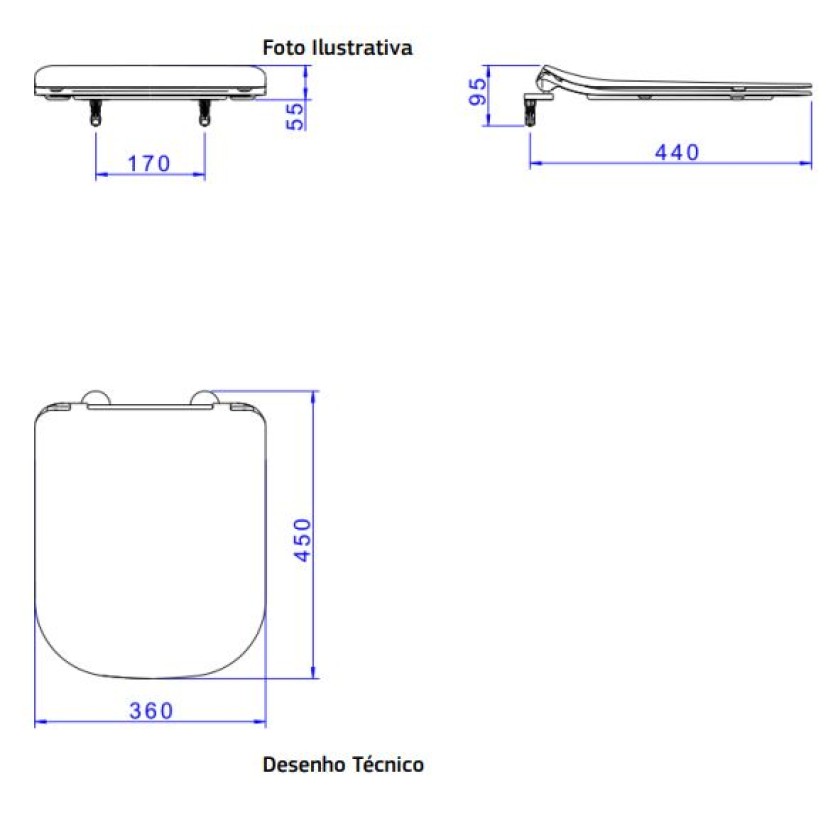 Assento Termofixo com Slow Close e Easy Clean Deca Axis/Quadra AP.4162.17