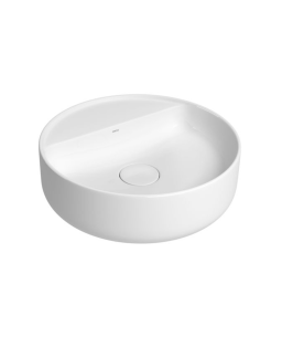 Cuba de Apoio Redonda 40cm com Deck Branco Deca Slim L.12040.M.17