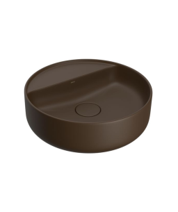 Cuba de Apoio Redonda 40cm com Deck Marrom Fosco Deca Slim L.12040.M.22
