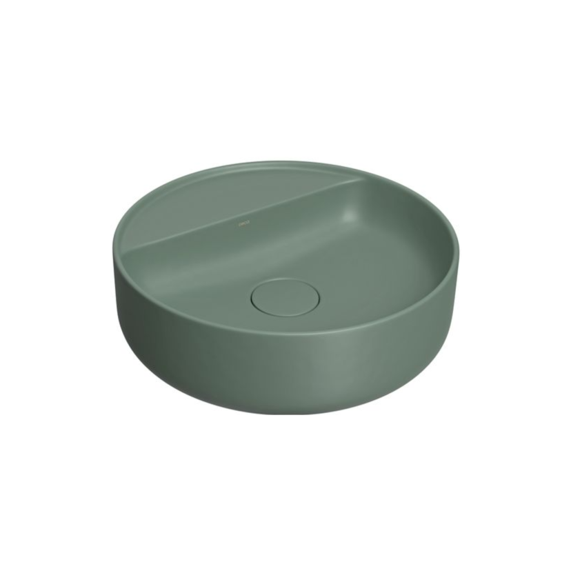 Cuba de Apoio Redonda 40cm com Deck Sálvia Deca Slim L.12040.M.49