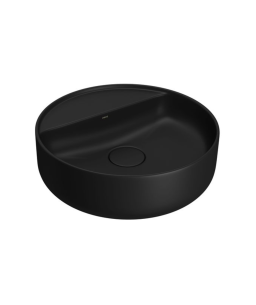 Cuba de Apoio Redonda 40cm com Deck Ébano Fosco Deca Slim L.12040.M.94