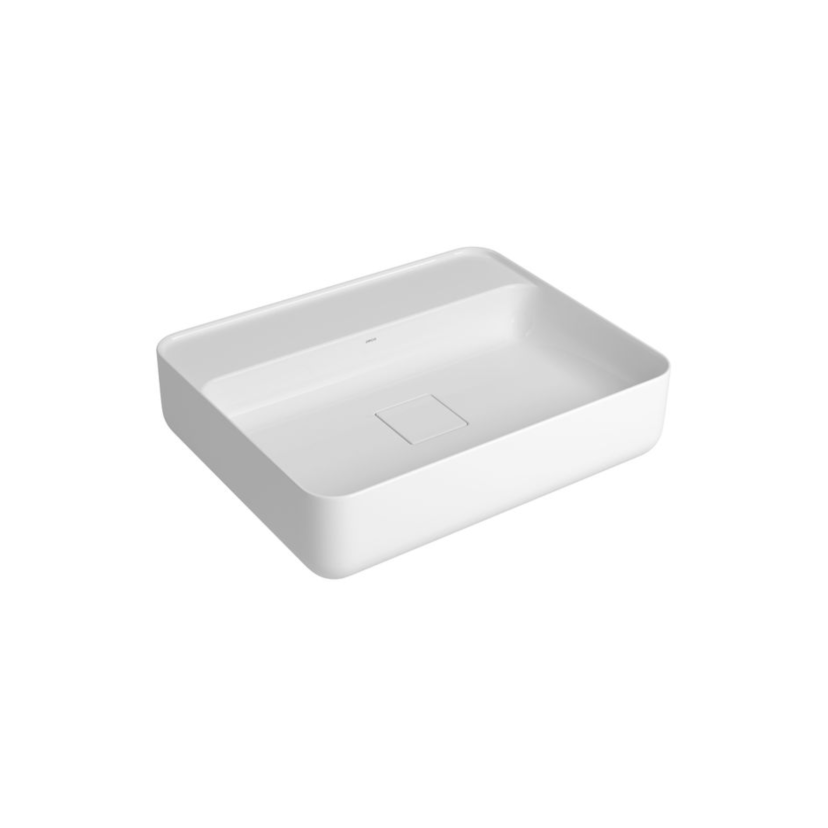 Cuba de Apoio Retangular com Mesa 50cm Branca Deca Slim L.13050.M.17