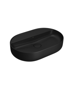 Cuba de Apoio Oval com Mesa 60cm Ébano Fosco Deca Slim L.14060.M.94