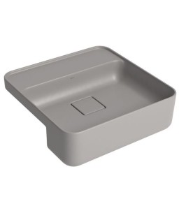 Cuba de Semi-Encaixe Quadrada 40cm com Mesa Soft Antracite Deca Slim L.61040.M.85