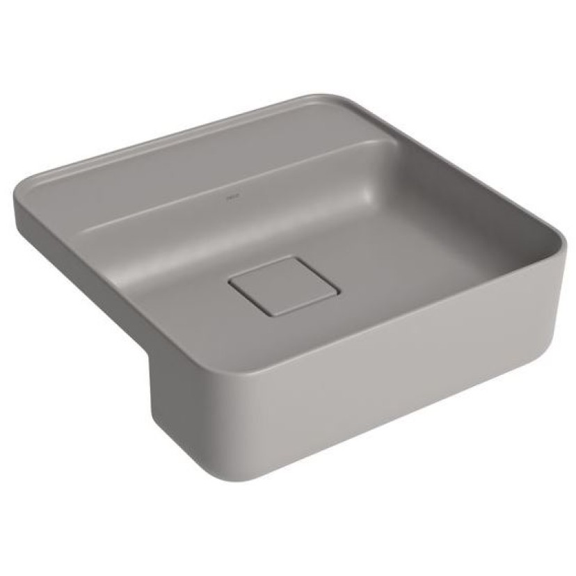 Cuba de Semi-Encaixe Quadrada 40cm com Mesa Soft Antracite Deca Slim L.61040.M.85
