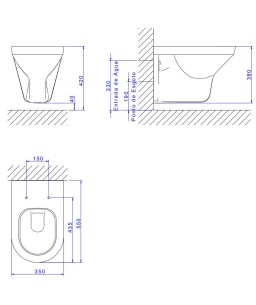 Bacia Convencional Suspensa Branco Nuova Deca P.132.17
