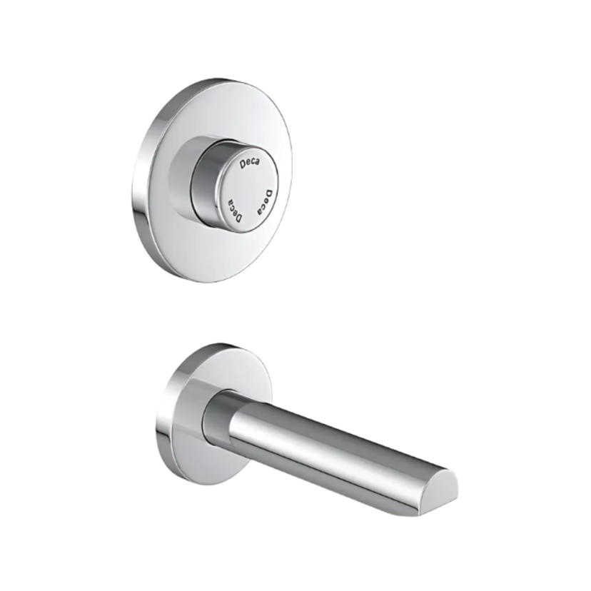 Torneira Embutida Parede Com Fechamento Automatico Lavatório Decamatic Eco Cromado 1176.C