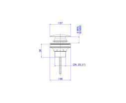  Válvula de Escoamento Click para Lavatório, Cuba e Bidê Black Noir 1601.BL.CLI.NO