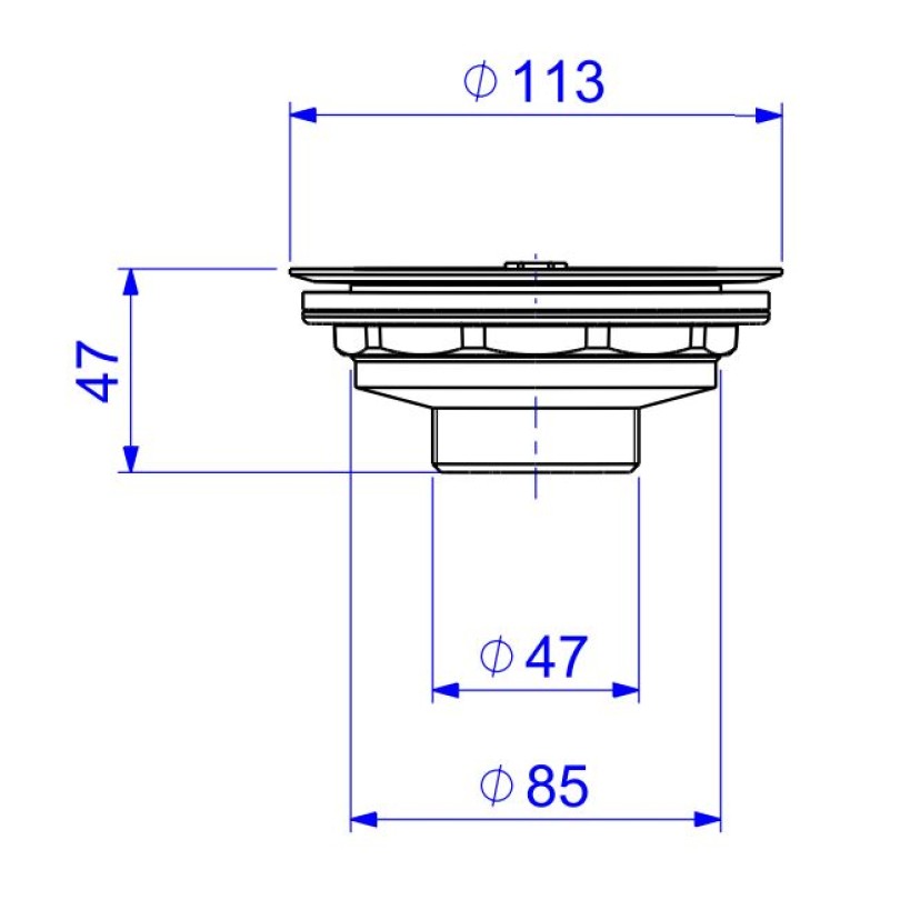 Válvula de Escoamento para Pia/Cuba de Cozinha 4 1/2" Black Matte 1622.BL.MT