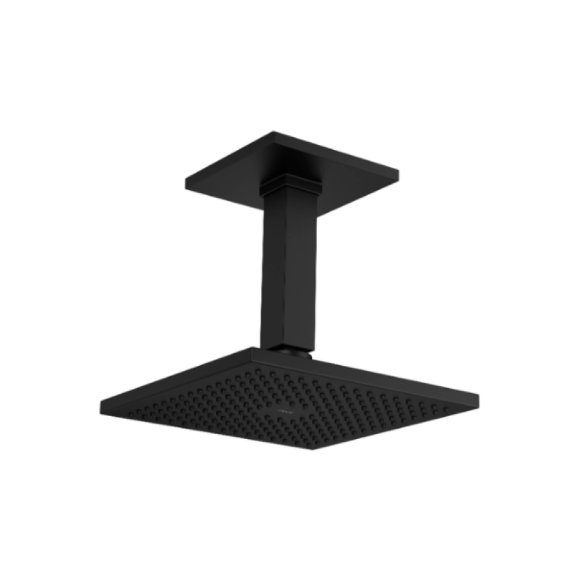 Chuveiro da Deca Quadrado com Tubo de Teto Black Matte 1992.BL.TET.MT