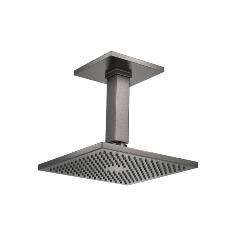 Chuveiro da Deca Qaudrado com Tubo de Teto Dark Antracite/Grafite 1992.GF.TET.MT