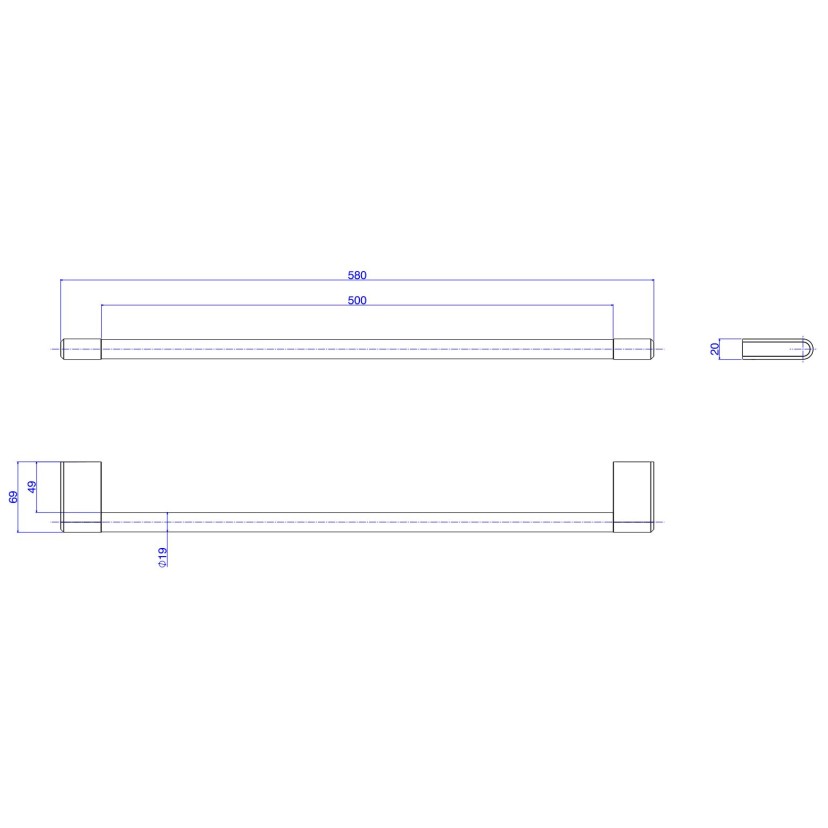 Porta Toalhas Barra 500mm Deca You Brown Matte 2040.MR104.050.MT