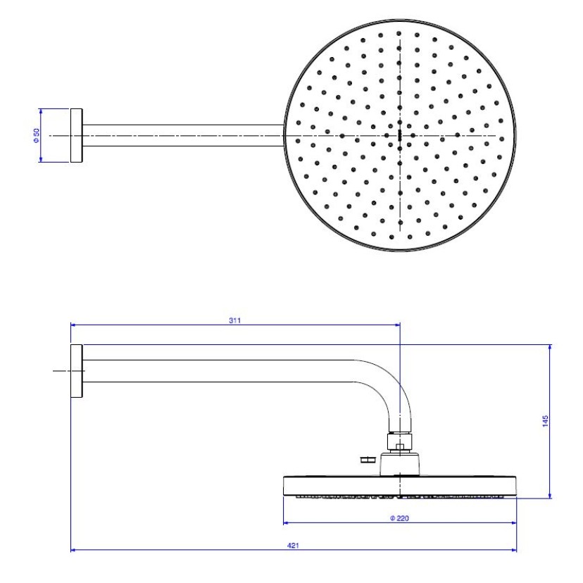 Chuveiro Redondo Parede Flex Max 22cm Summer Gold Deca 2085.SM.STD.MT