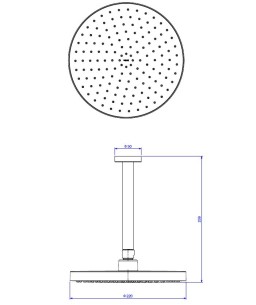 Chuveiro Redondo de Teto 22cm Flex Max Black Matte Deca 2085.BL.TET.MT