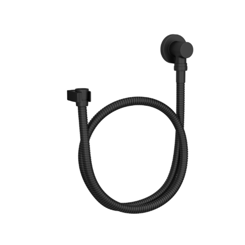 Kit flexível Redondo Deca C/ suporte p/ Ducha manual Black Matte 4605.BL.170.MT