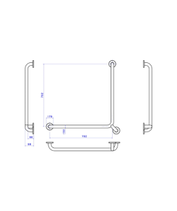 Barra De Apoio Em L Esquerdo Conforto Aco Polido 2335.I.POL Deca