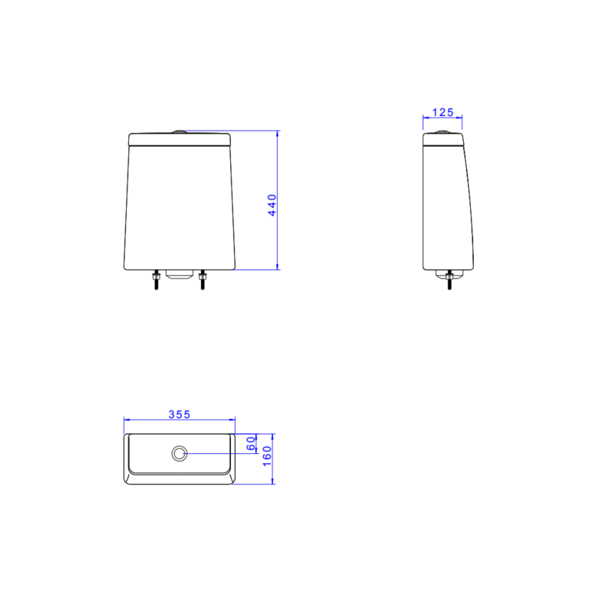 Caixa Acoplada com Acionamento Duo Branco Deca LK Botão Cromado CD.23F.17