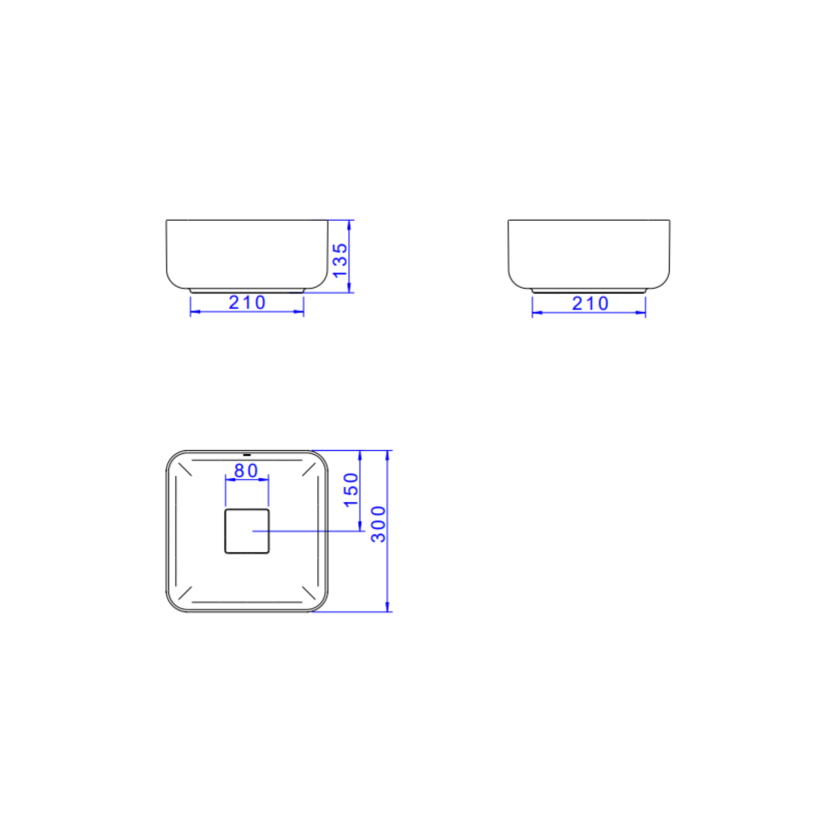 Cuba Slim Apoio Deca Quadrada 30cm Cinza Antracite L.11030.85