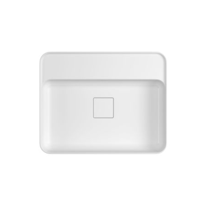 Cuba de Apoio Retangular com Mesa 50cm Branca Deca Slim L.13050.M.17