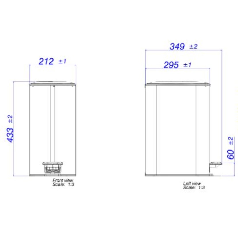 Lixeira Quadrada com Pedal 11,5L Deca Inox 1005.QUA.11.INX